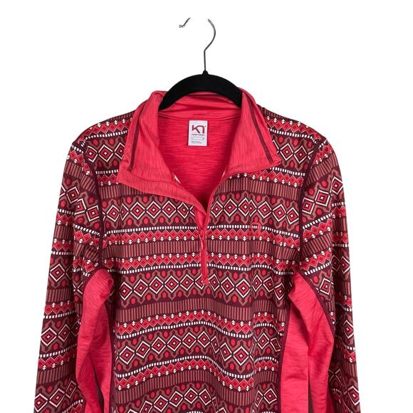 Kari Traa 1/2 Zip Mock Neck Tribal Aztec Print Pullover Top (Mid Layer) Size L - Picture 4 of 9